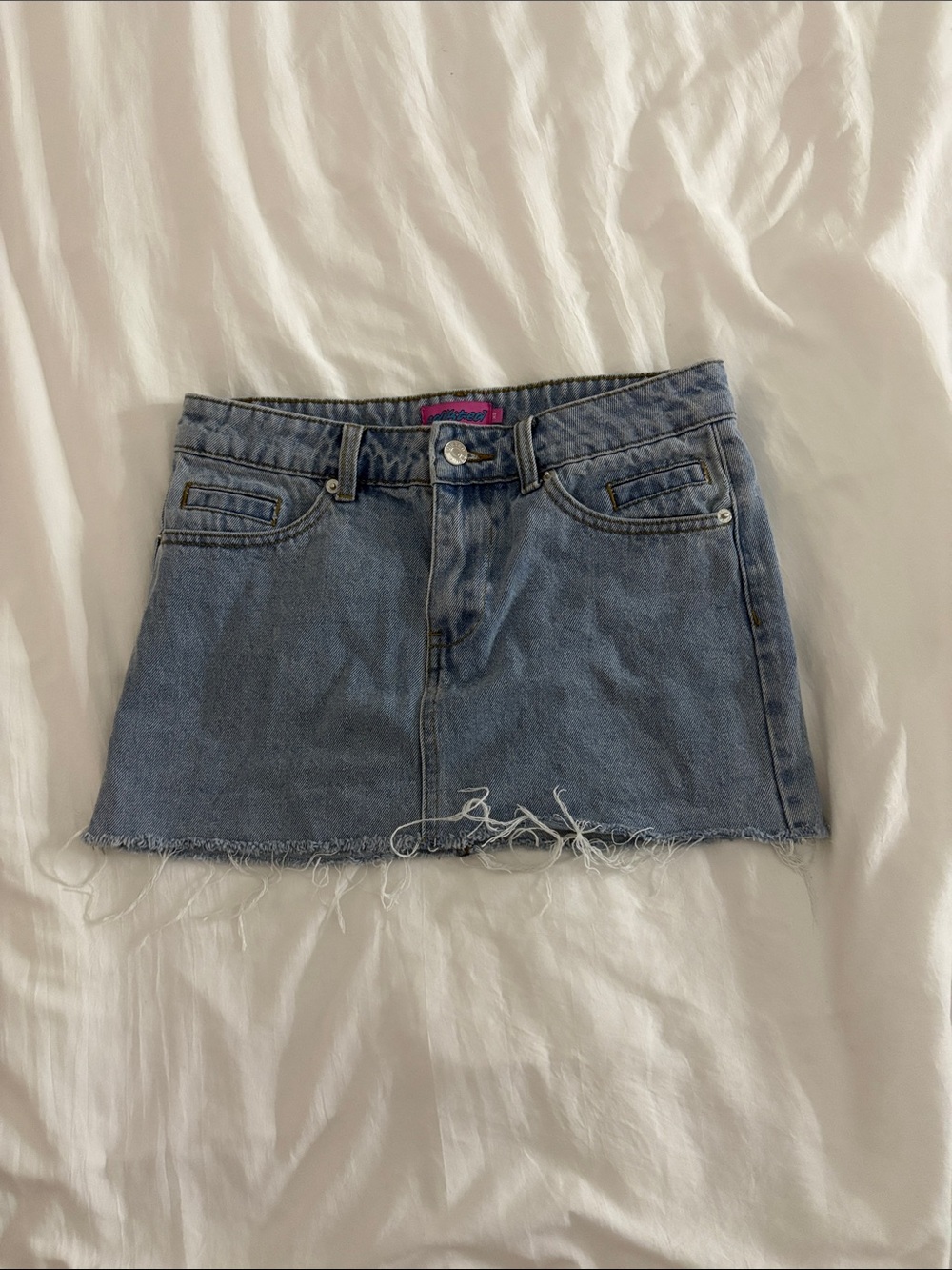 Ediked Classic Light Blue Denim Mini Skirt